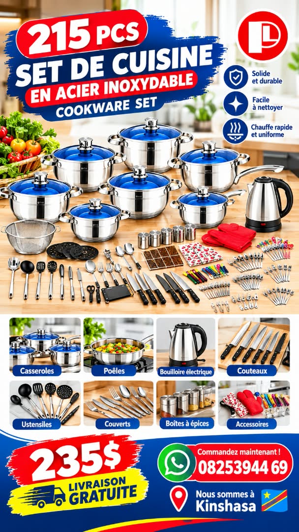 SET CUISINE 215 PIÈCES – 235 $ 🔥